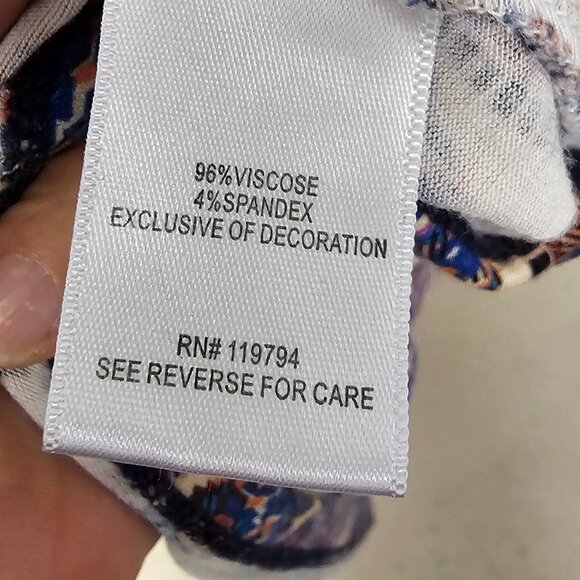 One World Dress Blue Peasant Hippie Patchwork Maxi Floral Boho 1X - Picture 8 of 10